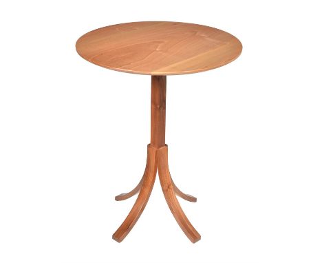 A walnut occasional table by Holgate and Pack, of recent manufacture, 72cm high, the circular top 58cm diameter Condition Rep