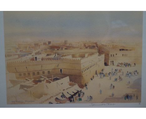 Limited Edition framed print Historic riyadh by Spencer W.Tart R.I.B.A., F.S.A.I. signed in pencil 