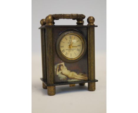 Brass carriage clock Height including handle 6.5 cm 