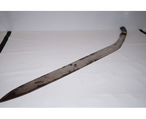 Large kukri sword &amp; scabbard (damage to scabbard) Length of blade 92cm 