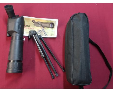 Optus Zoom 20 60x60 spotting scope with table top tripod, in carry bag 