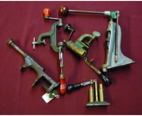 Collection of four 12B vintage turnover tools, and a vintage ball capper/decapper (5) 