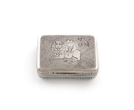 A George III commemorative silver 'Battle of the Nile' vinaigrette, possibly by John Brough, London 1806, rectangular form, t