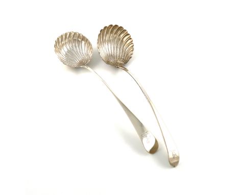 A George III silver Old English pattern soup ladle, by Thomas Northcote, London 1786, fluted circular bowl, the terminal with