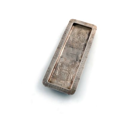 A Late-Victorian silver cribbage board, by Mills &amp; Co., Birmingham 1891, also stamped 'Patent', rectangular form, engrave