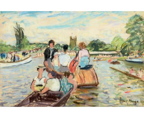 Paul Lucien Maze (1887-1979) - A view of Henley Regatta from the Thames, with St. Mary's Church beyond Pastels and coloured c