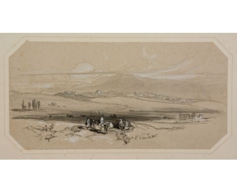 Edward Lear (1812 - 1888) - L'Aquila, 1845 Black chalk, touches of pencil, wash, heightened with white, on light grey paper S