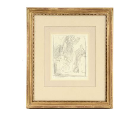 George Romney (1734 - 1802) - Study for a family portrait Pencil, on laid paper 15 x 12 cm. (5 3/4 x 4 3/4 in) Provenance: wi