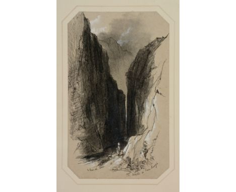 Edward Lear (1812 - 1888) - Stretti di San Luigi, 1844 Black chalk, pencil, wash, heightened with white, on light buff paper 