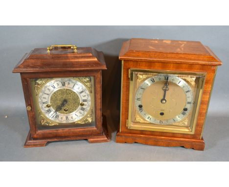 A 20th Century Mantle Clock by Elliott with three train movement together with another similar mantle clock 