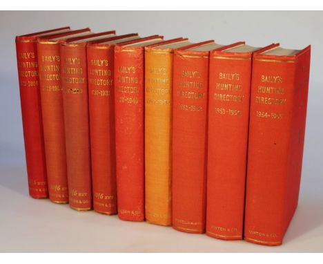 Baily's Hunting Directory. Various editions to include 1923-1924, 1929-1930, 1939-1949, and others up to 1955. (9)
