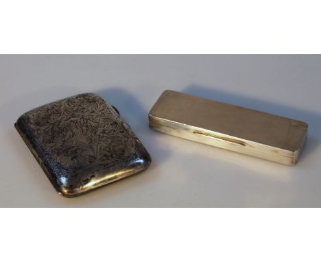 A George V silver cigarette case, by John Henry Wynn, of oblong form, engine turned with scrolls to the exterior with a plain
