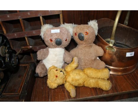 TWO CHAD VALLEY KOALA BEARS + A SMALL TEDDY BEAR