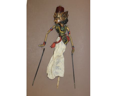 A VINTAGE CARVED WOODEN PUPPET