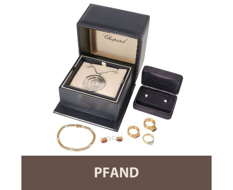 PFANDAUKTION - CHOPARD Collier "Happy Spirit", 18K, TIFFANY&CO Brillantohrstecker, 18K, Arbmand GG 14 K, Brill.,1 Ring m. Bri