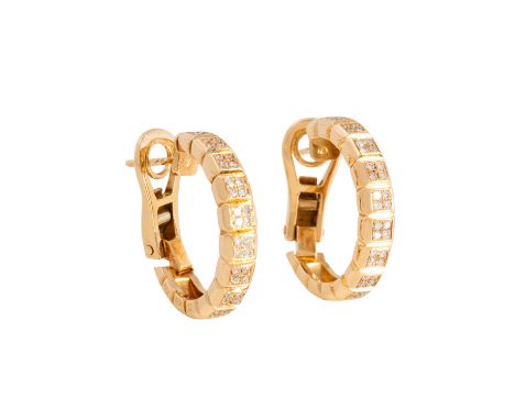 CHOPARD Creolen "Ice Cube" mit Brillanten zus. ca. 0,5 ct, gute Farbe und Reinheit, WBW: ca. 5.000 €, GG 18K 12,1 g, D: 2,2 c