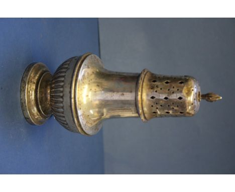 A silver baluster sugar castor, by W D, Birmingham 1911, 18cm, weighted.
