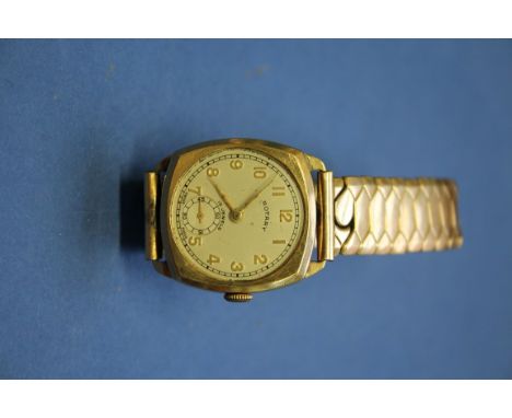 A 1940s Rotary 9ct gold gentleman's mechanical wristwatch, on replacement expanding bracelet, cal 440. Condition Report:  Win