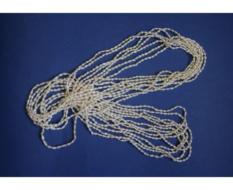 Eight strands of freshwater pearls; together with another pearl necklace.