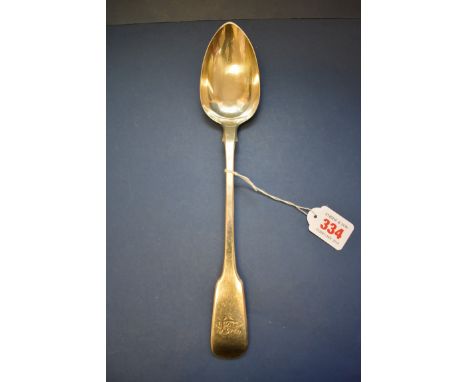 A William lV silver fiddle pattern sauce ladle, by Samuel Hain & Dudley Cater, London 1837, 126g.