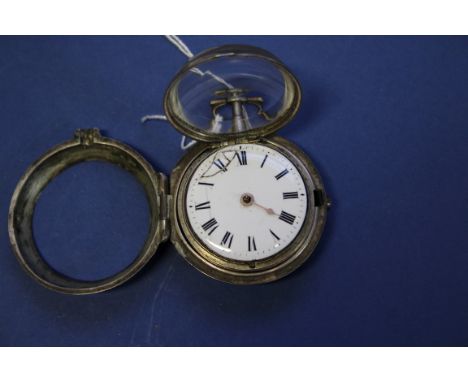 A George lll silver pair cased pocket watch, by F Edmunds, case by Richard Palmer l, London 1777, having chain driven fusee m