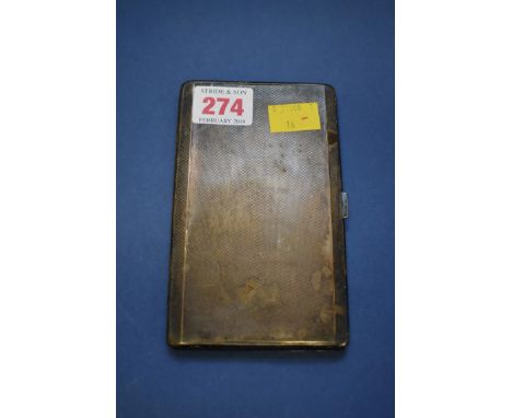 An engine turned silver cigarette case, by T W L, London 1936, 182g all in.