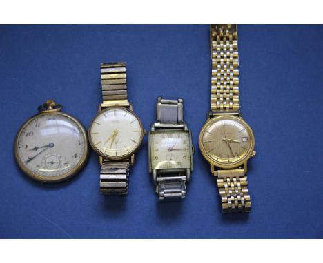 A vintage Bulova Accutron gold plated gentleman's wristwatch; together with a boxed 1980s Casiotron gentleman's wristwatch; a