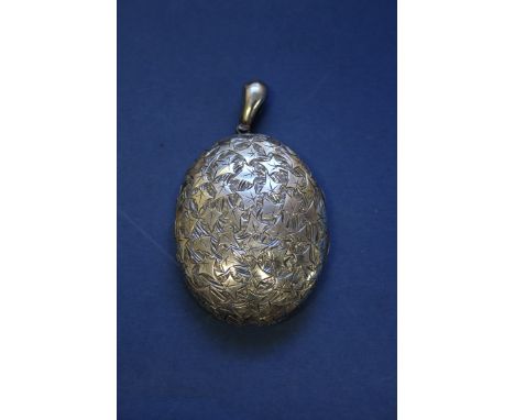 A silver and enamel butterfly brooch; together with a Victorian engraved locket. Condition Report: Good, apart from a bruise 
