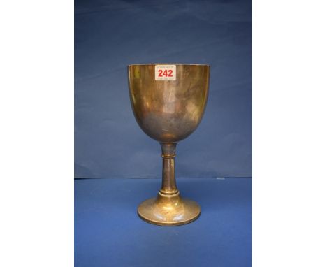 A large silver trophy cup, by W N Ltd, Birmingham 1924, on wooden plinth, 26cm, 362g. Condition Report: Dented.