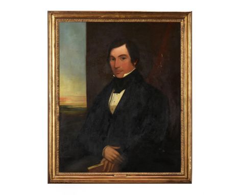 English School (19th century)Portrait of a gentleman, seated, holding a book, said to be Thomas Allestree (1817-1861)Oil on c