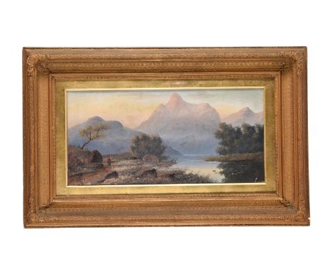 Attributed to Valentine Delawarr (Australian 1852-1918)Sunrise over the [?] mountains as seen from Ambleside, Tasmania Oil on