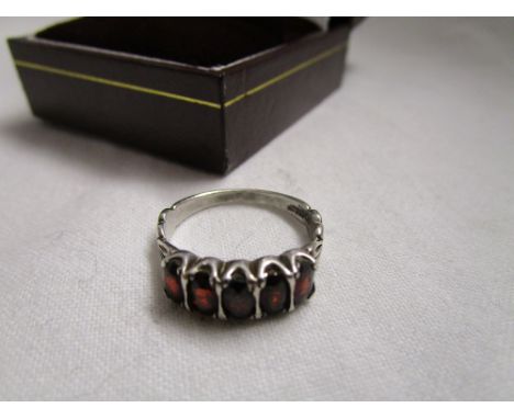 Garnet silver ring