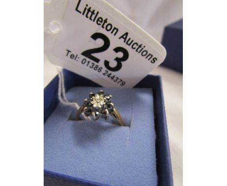 9ct sapphire & diamond ring