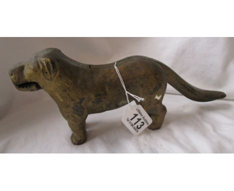 Old metal dog nut cracker