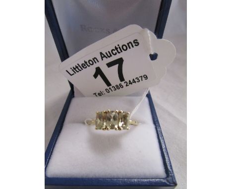 Gold 3 stone topaz ring