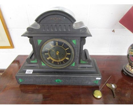 Large Victorian marble mantle clock