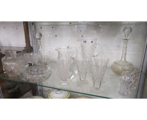 Shelf of glass to include Stuart Crystal