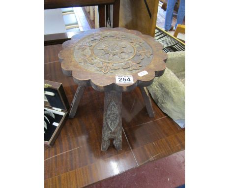 Carved oak stool