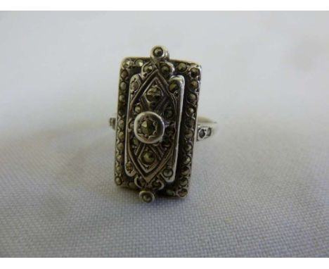Silver and marcasite ring