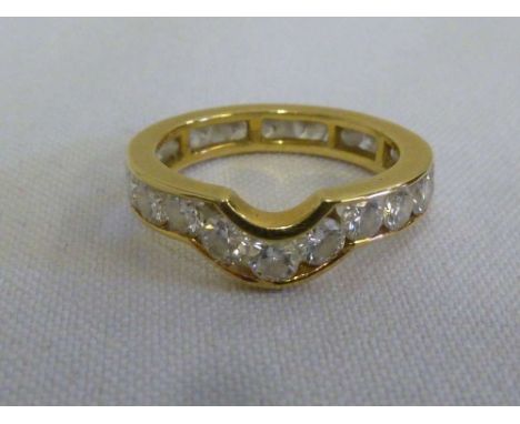 18ct yellow gold diamond eternity ring set with 21 brilliant cut diamonds, approx 2.34 ct, approx total weight 3.8g