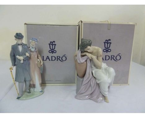 Lladro figurines Trump 06313 and Twilight Years 05677 both in original packaging