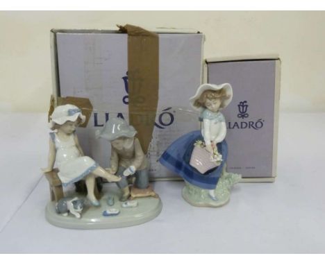 Lladro two boxed figurines Try This One 05361 and Pretty Pickings 05222