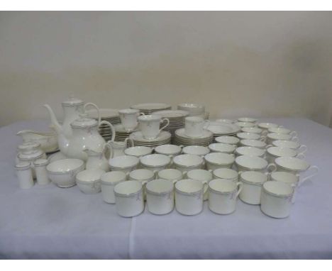 Royal Doulton Carnation pattern H5084 dinner service to include plates, bowls, cups, saucers  (150)