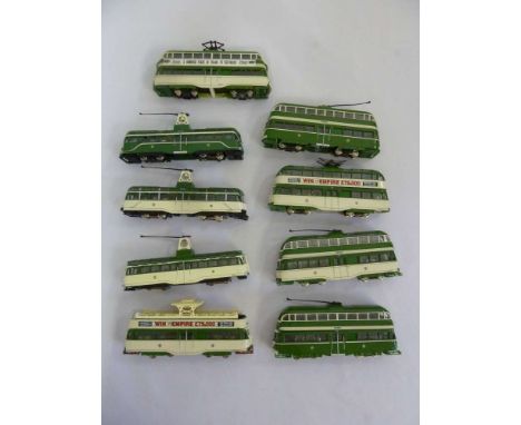 Five OO gauge motorised trolley buses powered by Bachmann motor and four others - condition good  (9)