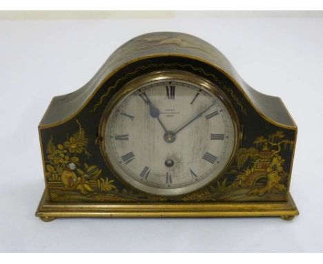 An English Chinoiserie style cased mantle clock