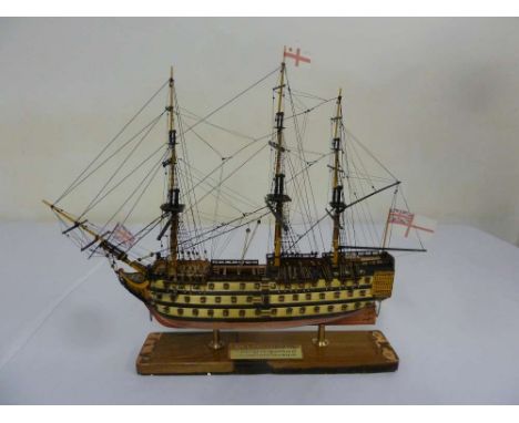 A scale model of HMS Victory non raised rectangular base