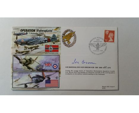MILITARY, The RAF, signed commemorative covers by Sir Ivor Broom with 7.25 x 9 photo laid down to black card; participants in