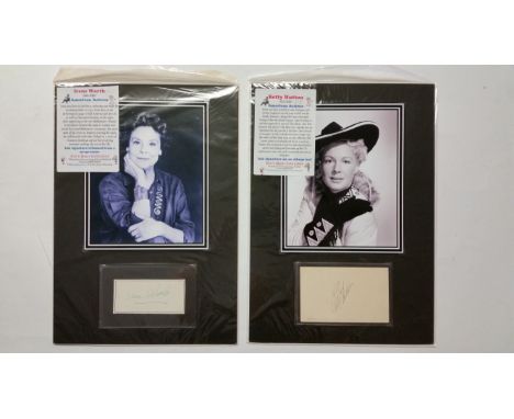 ENTERTAINMENT, signed pieces, American Actresses, inc. Lillian Gish, Joan Fontaine, Irene Worth &amp; Betty Hutton, all overm