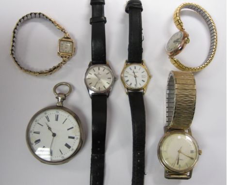 A Lady's Omega Geneve manual Wristwatch, the silvered dial with hourly baton markers and sweep seconds hand in stainless stee