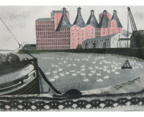 ‡DAVID GENTLEMAN (b.1930)Quay-side at Mistleylithograph, with printed signature and date 1966 (lower right)13 x 17 1/2 in  (3